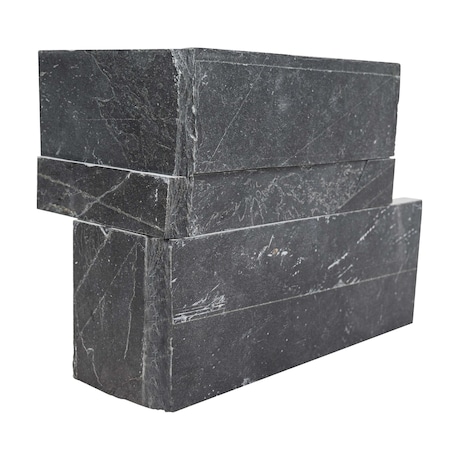 Msi Premium Black Splitface Ledger Corner 9'' x 18'' Slate Wall Tile, 4PK ZOR-PNL-0161